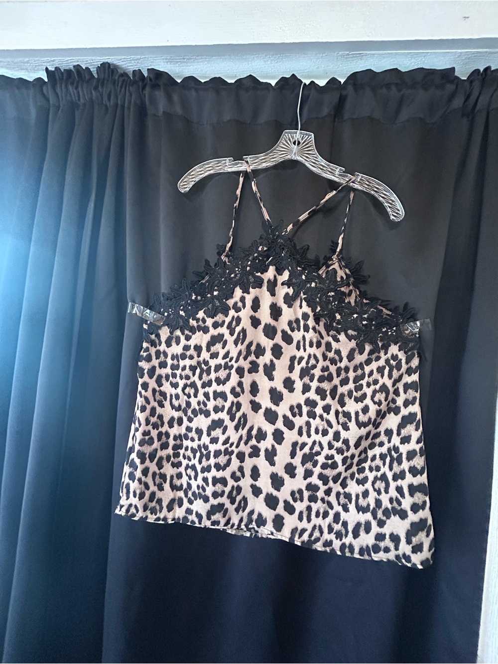 BiBi Leopard Print Lace-Trim Camisole - Beige/Black